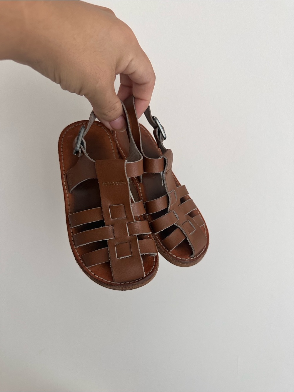 Free People Brown Leather Kids Fisherman Sandals